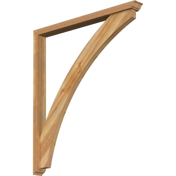 Ekena Millwork Thorton Traditional Rough Sawn Bracket w/ Offset Brace, Western Red Cedar, 4"W x 42"D x 48"H BKT0402X42X48THR01RWR - main